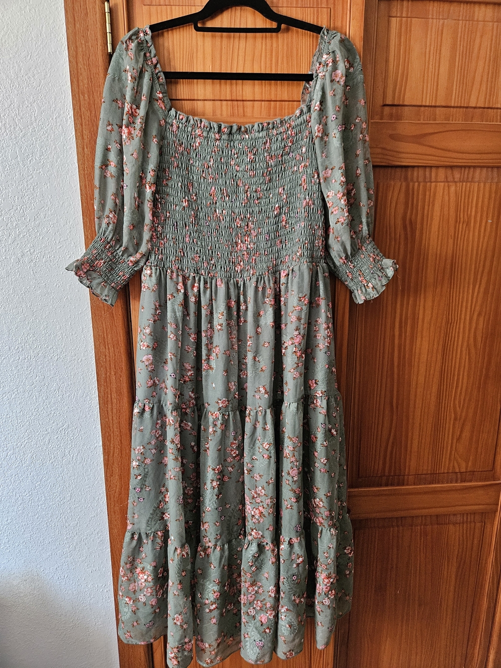 Baltic Born Sage Green Floral Smocked Maxi Dress